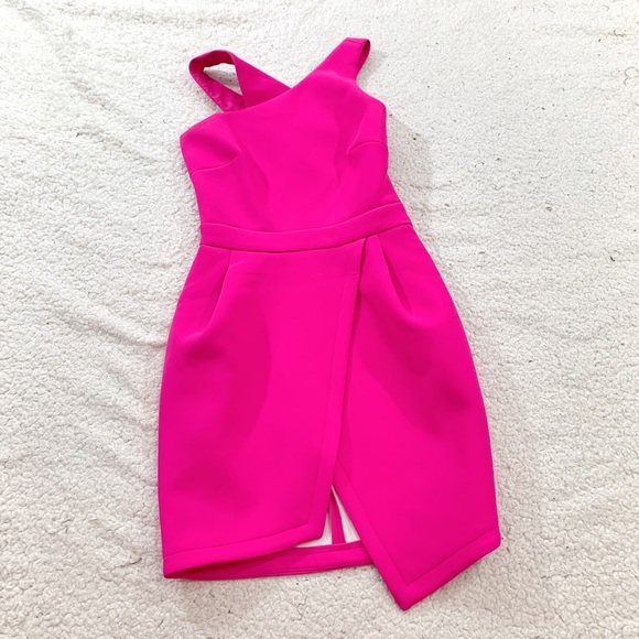 ASOS Dresses & Skirts - Asos hot pink asymmetrical sleeveless mini dress